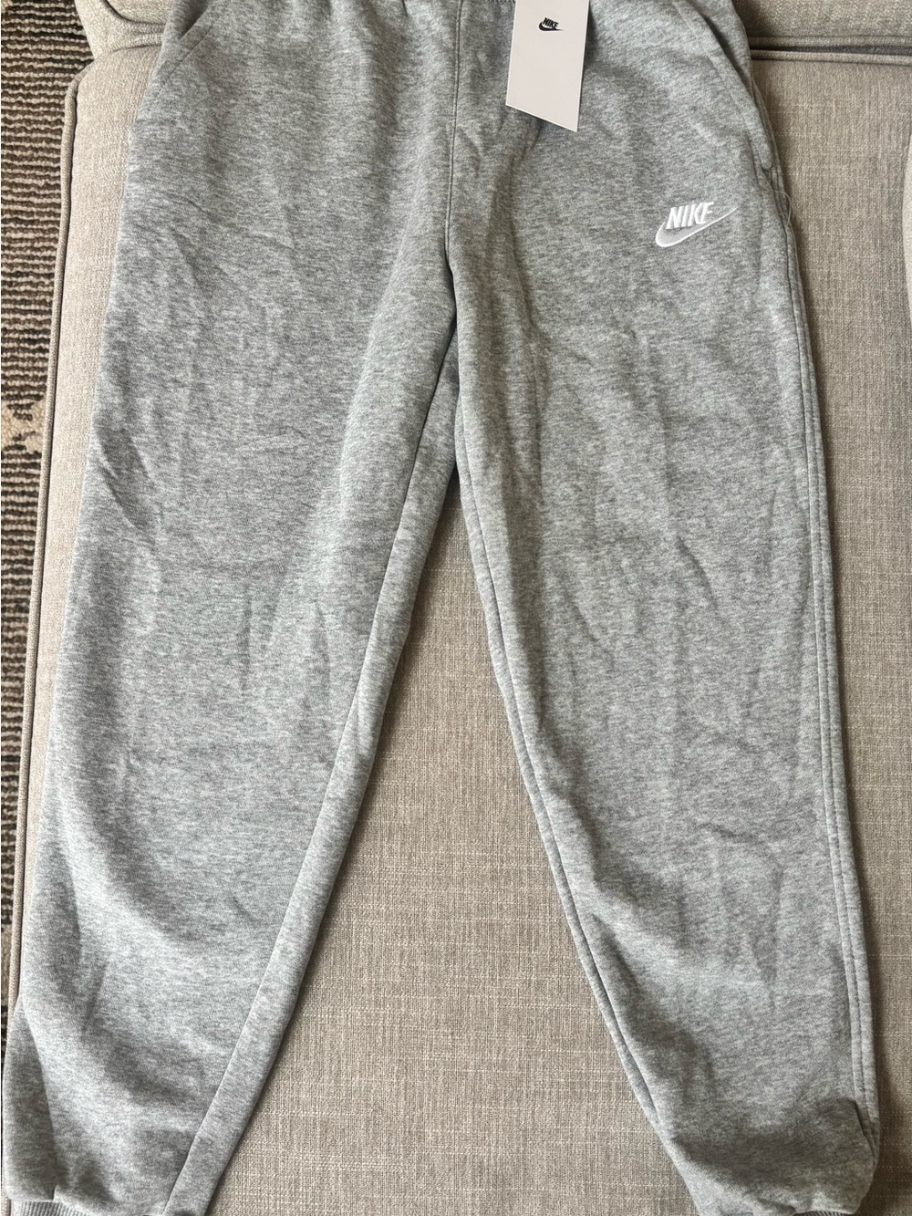 Nike Grey Logo Fleece Joggers for Kids